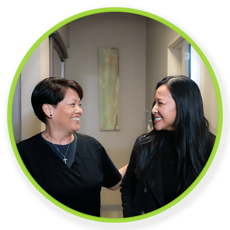 team member consulting with patient